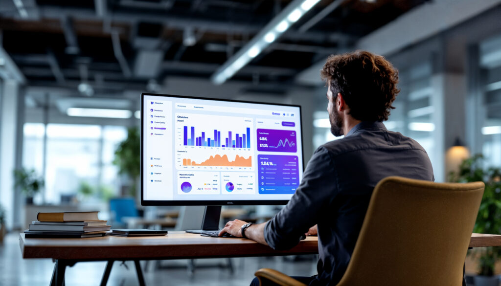 man-is-working-computer-with-graph-screen